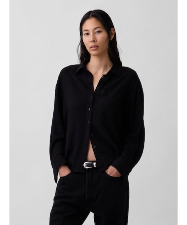 リネンブレンド オーバーサイズシャツ