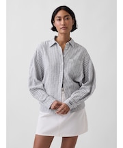 リネンブレンド オーバーサイズシャツ