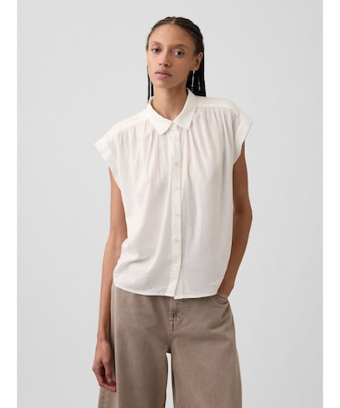 オーバーサイズ ボイルシャツ