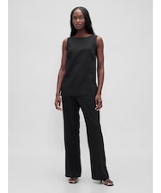 ローライズ リネンブレンド フレアパンツ