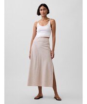 リネンブレンド マキシ スリップスカート