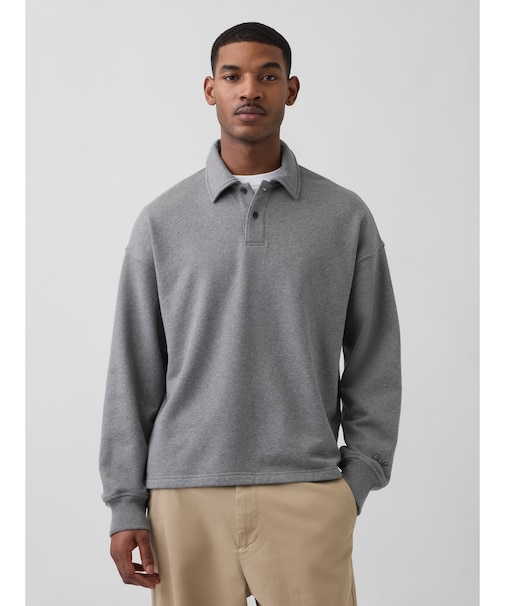 ヘビーウェイト オーバーサイズ ポロスウェットシャツ