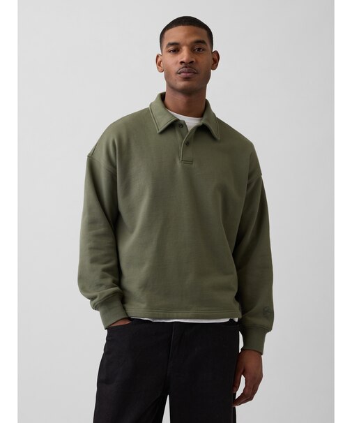 ヘビーウェイト オーバーサイズ ポロスウェットシャツ