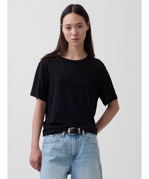 リネンブレンド リラックスフィット Tシャツ