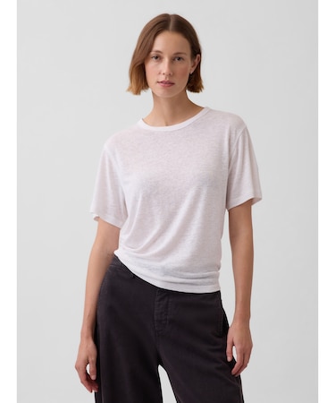 リネンブレンド リラックスフィット Tシャツ