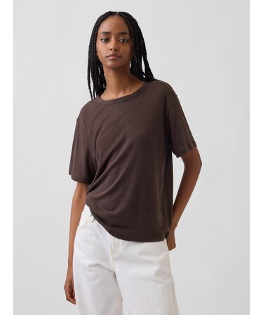 リネンブレンド リラックスフィット Tシャツ
