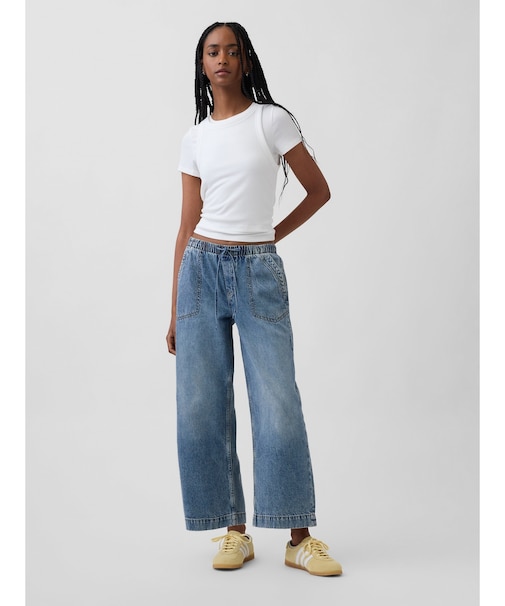 ローライズ '90S ルーズフィット イージーウエスト クロップドデニム