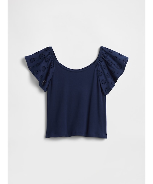アイレット フラッタースリーブ Tシャツ (キッズ)