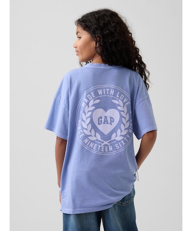 GAPハートロゴ オーバーサイズ チュニックTシャツ (キッズ)