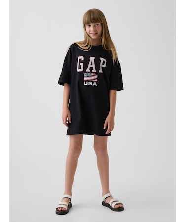 オーバーサイズ GAPロゴ Tシャツワンピース (キッズ)