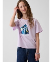 GapKids × ディズニー オーバーサイズ フリッピースパンコール グラフィックTシャツ