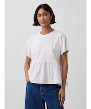 オーガニックコットン オーバーサイズ ミックスメディア ティアードTシャツ