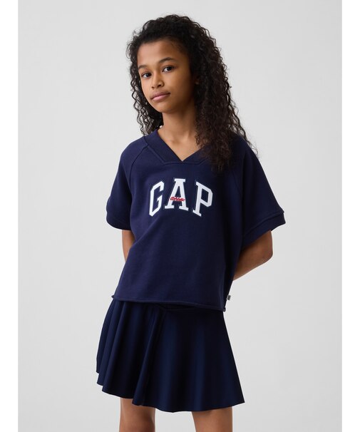 ヴィンテージソフト フレンチテリー リラックスフィット GAPロゴ Vネックスウェットシャツ (キッズ)