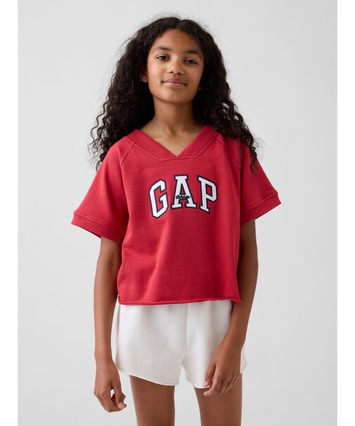 ヴィンテージソフト フレンチテリー リラックスフィット GAPロゴ Vネックスウェットシャツ (キッズ)
