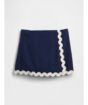 プルオン リネンブレンド ミニスカート・スコート (キッズ)