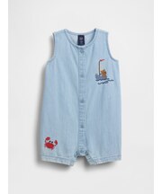 刺しゅう デニム タンクトップ ショートオール (ベビー)