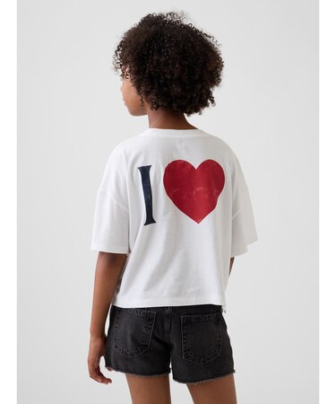 オーバーサイズ GAPハートロゴ Tシャツ (キッズ)