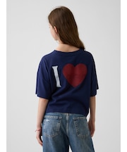 オーバーサイズ GAPハートロゴ Tシャツ (キッズ)