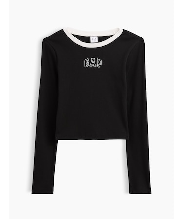 リブ クロップド リンガーTシャツ (キッズ)