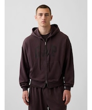VintageSoft Oversized Gap Logo Zip Hoodie