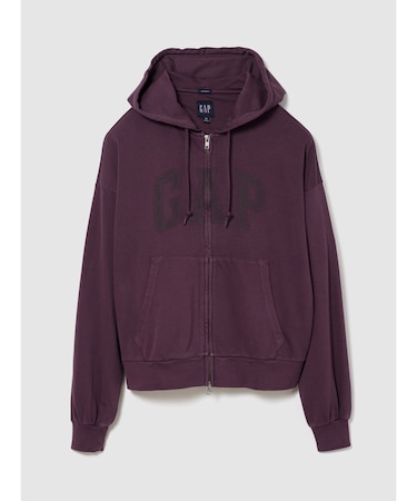 VintageSoft Oversized Gap Logo Zip Hoodie