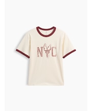 リラックスフィット New York グラフィック リンガーTシャツ (キッズ)