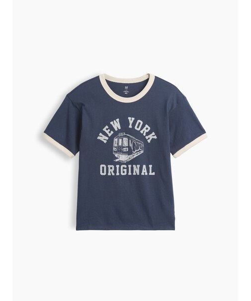 リラックスフィット New York グラフィック リンガーTシャツ (キッズ)