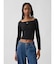 CloseKnit Jersey Gap Logo Off-Shoulder Crop T-Shirt