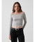 CloseKnit Jersey Gap Logo Off-Shoulder Crop T-Shirt