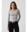 CloseKnit Jersey Gap Logo Off-Shoulder Crop T-Shirt