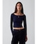CloseKnit Jersey Gap Logo Off-Shoulder Crop T-Shirt