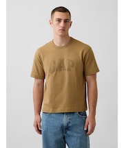 ヘビーウェイト リラックスフィット GAPロゴ クロップドTシャツ