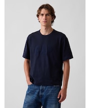 ヘビーウェイト リラックスフィット GAPロゴ クロップドTシャツ