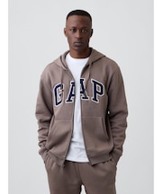 リラックスフィット GAPロゴ ジップアップパーカー