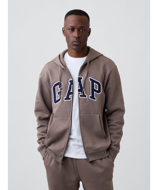 リラックスフィット GAPロゴ ジップアップパーカー