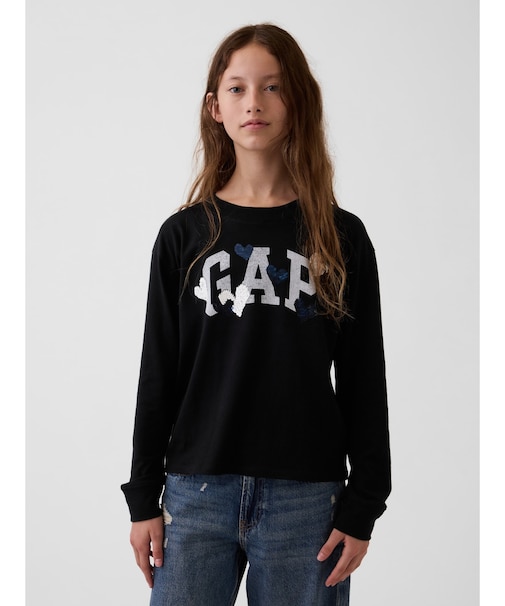 オーバーサイズ フリッピースパンコール グラフィックTシャツ (キッズ)