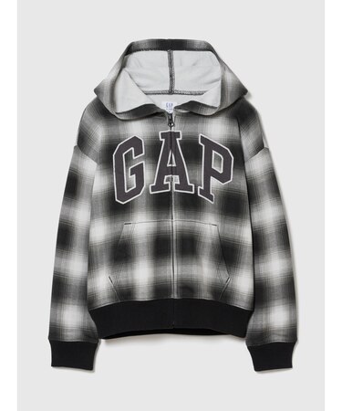 リラックスフィットフレンチテリー GAPロゴ ジップアップパーカー (キッズ)