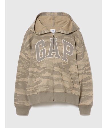 リラックスフィットフレンチテリー GAPロゴ ジップアップパーカー (キッズ)