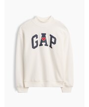 オーバーサイズ モックネック GAPロゴ スウェットシャツ (キッズ)