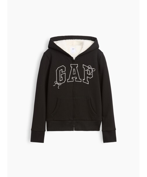 GAPロゴ 裏ボア ジップアップパーカー (キッズ)