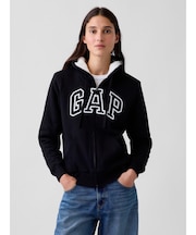 リラックスフィット GAPロゴ 裏ボア ジップアップパーカー