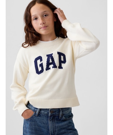リラックスフィット GAPロゴ インターシャセーター (キッズ)