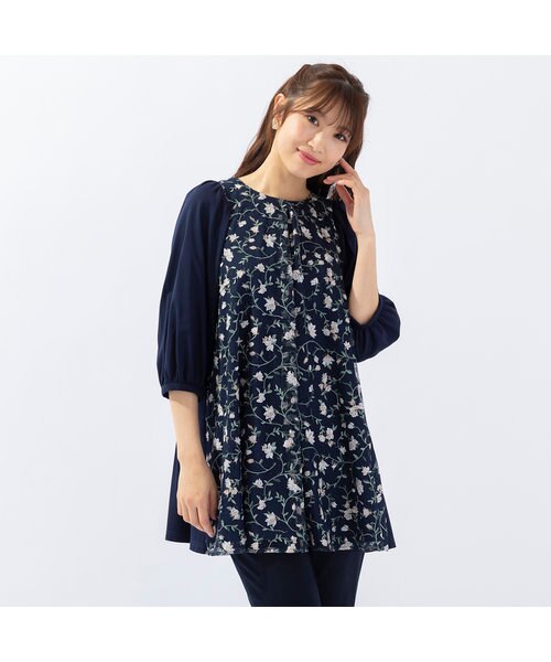 チュニックチュール刺繍×カットソーチュニック｜ローズティアラの通販