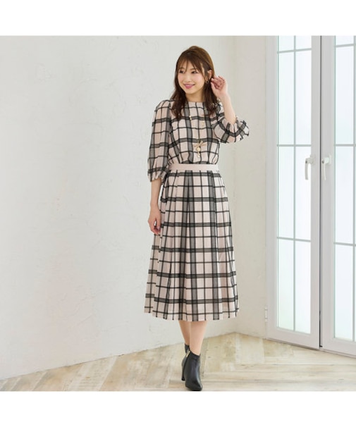 フロッキーチェックブラウス