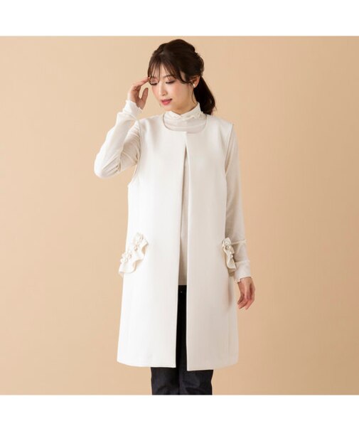 パール付きロングジレ