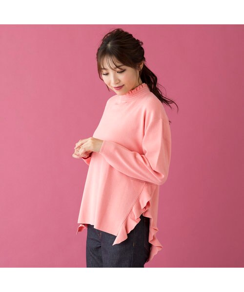 サイドフリルニットプルオーバー｜ローズティアラの通販｜&mall