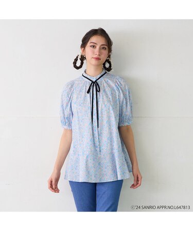 【サンリオキャラクター×リバティプリント】フリル切替ブラウス