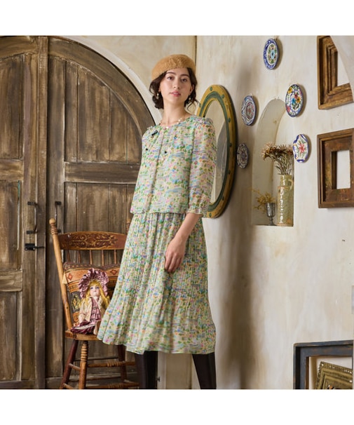 【22fabric】コロコロタウン/プリーツスカート