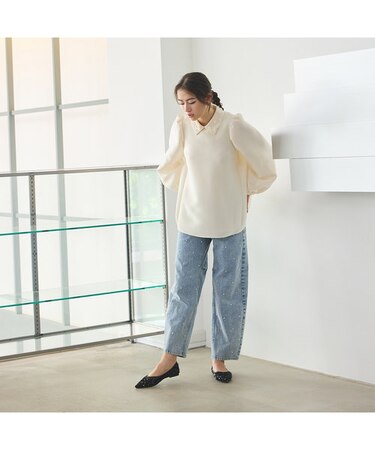 【雑誌掲載】パールスタッズカーブデニム