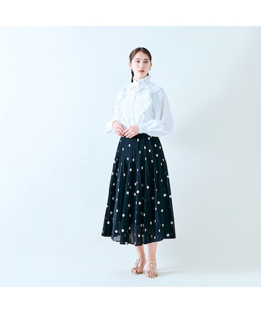 【大人百花掲載】ドットプリーツスカート
